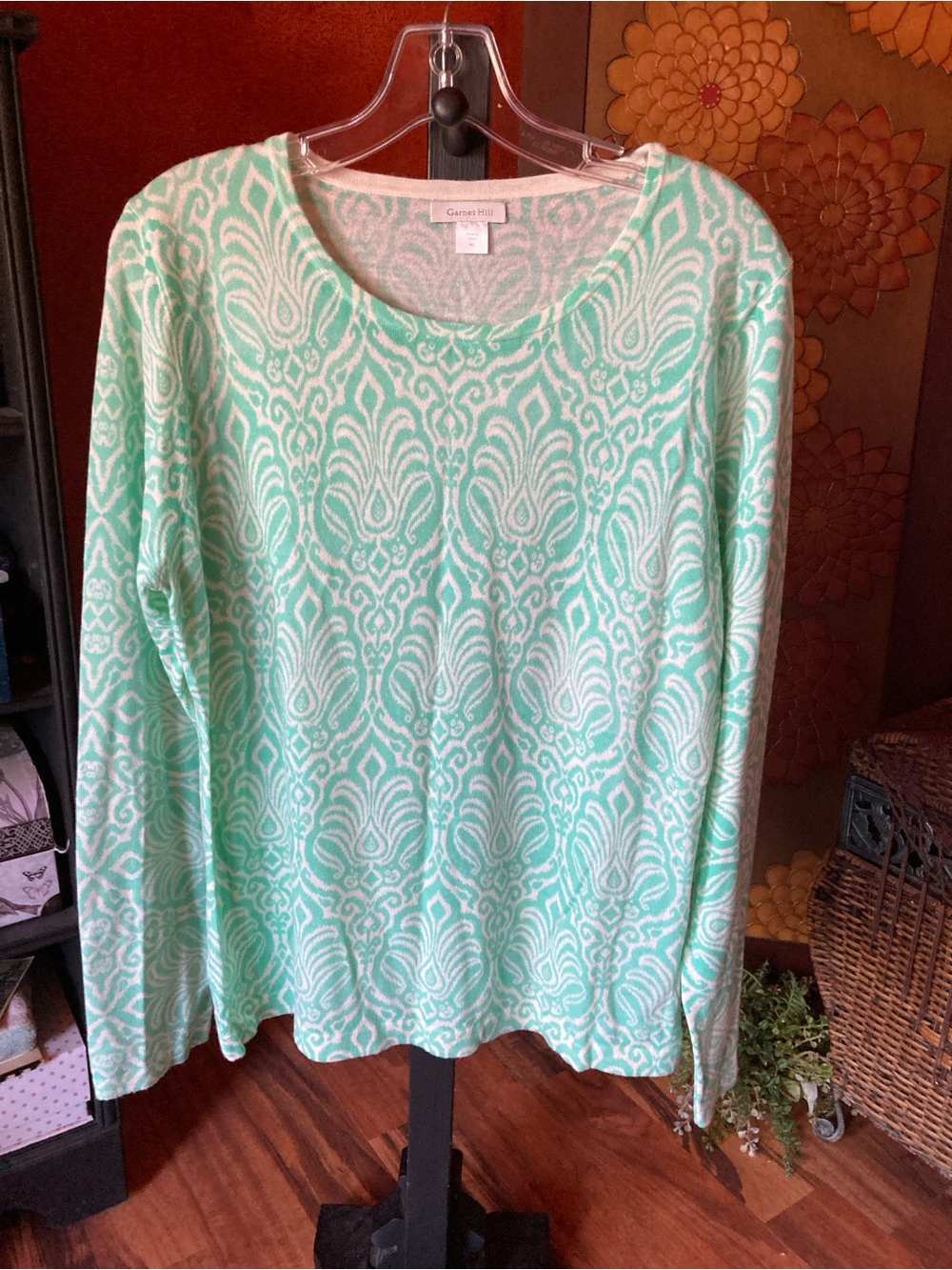 Garnet Hill XL long sleeve merino wool pullover sweater - Picture 5 of 6